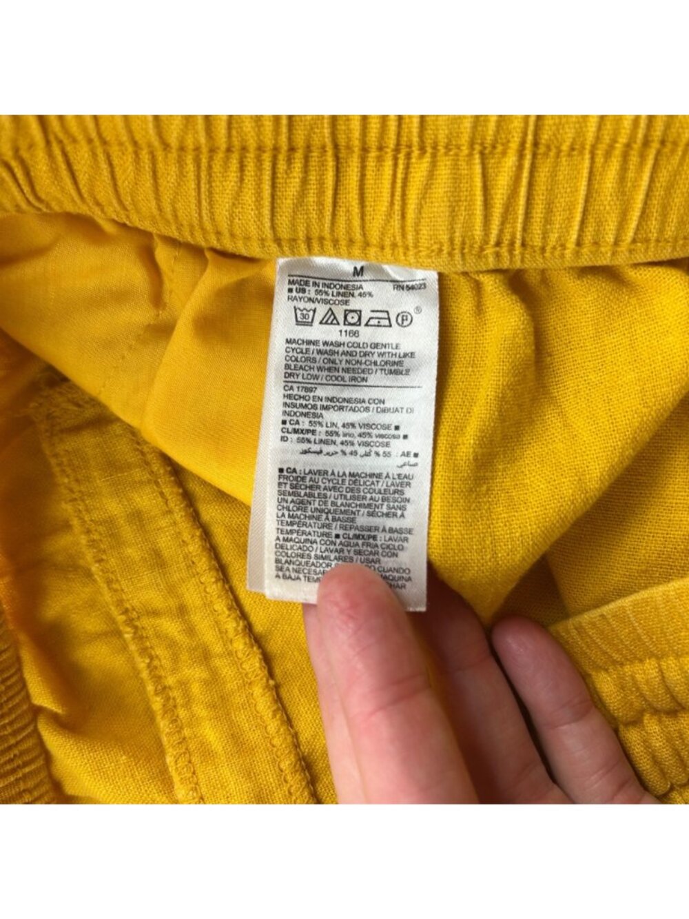 Old Navy Golden Yellow Linen Blend Pull On Shorts M - Picture 4 of 5